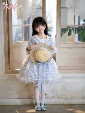 画像19: 【送料無料】【ToAlice Kids】TZC8629リトルデイジーチェックセーラー長袖ワンピース《予約受付》 (19)
