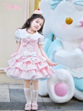 画像18: 【ToAlice Kids】TZC8637お人形さんティアードサロペットスカート (18)