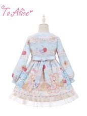 画像2: 【Last one】【ToAlice Kids】TZL1044パステルベア長袖ワンピース【20％OFF】 (2)