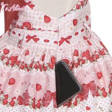 画像4: 【ToAlice Kids】TZL1210 StrawberryRabbitプリントサロペットスカート (4)