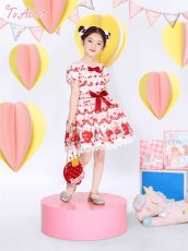 画像7: 【ToAlice Kids】TZL1211 StrawberryRabbitプリントワンピース (7)