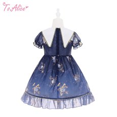 画像2: 【送料無料】【ToAlice Kids】TZL1460プラネタリウム刺繍入り半袖ワンピース《予約受付》 (2)