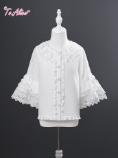 画像2: 【送料無料】【ToAlice Kids】TZL1614 【Kids】レースフレア袖ブラウス《予約受付》 (2)