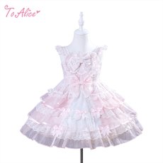 画像1: 【送料無料】【ToAlice Kids】TZL1733 ハートリボンティアードドレス《予約受付》 (1)