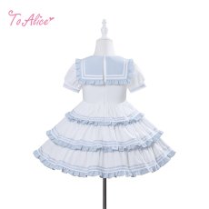 画像2: 【送料無料】TZL1785 リボンたっぷりマリンワンピース《予約受付》 (2)