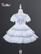 画像3: 【送料無料】TZL1785 リボンたっぷりマリンワンピース《予約受付》 (3)