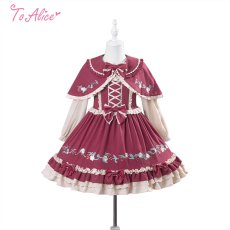 画像2: 【送料無料】【ToAlice Kids】TZL848野いちご刺繡ケープ《予約受付》 (2)