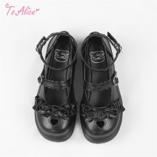 画像4: 【ToAlice】Z191ハートくり抜きパンプス (4)