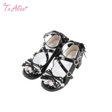 画像1: 【To Alice】Z292 パールリボンパンプス (1)