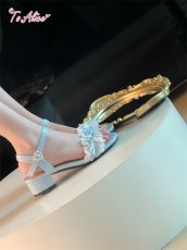 画像6: 【送料無料】Z322 サマーデイジーフリルサンダル《予約受付》 (6)