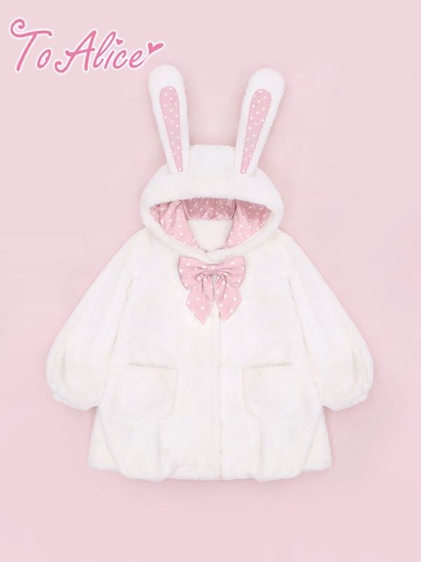 ToAlice】C5406ドットリボンもこもこうさ耳コート - To Alice 