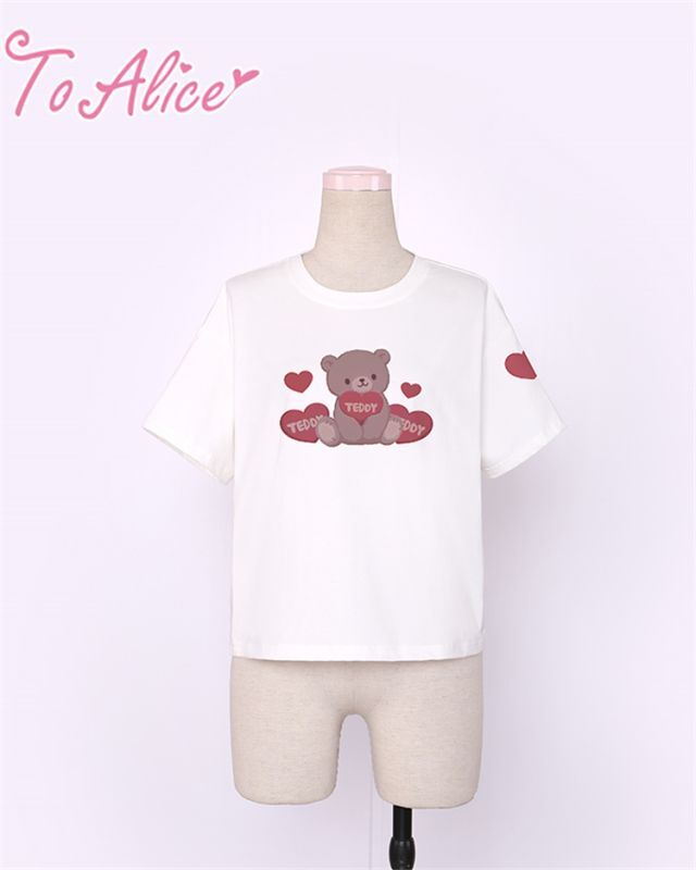 画像1: 【送料無料】C406217 TeddyハートTシャツ《予約限定》【計5000円以上】 (1)