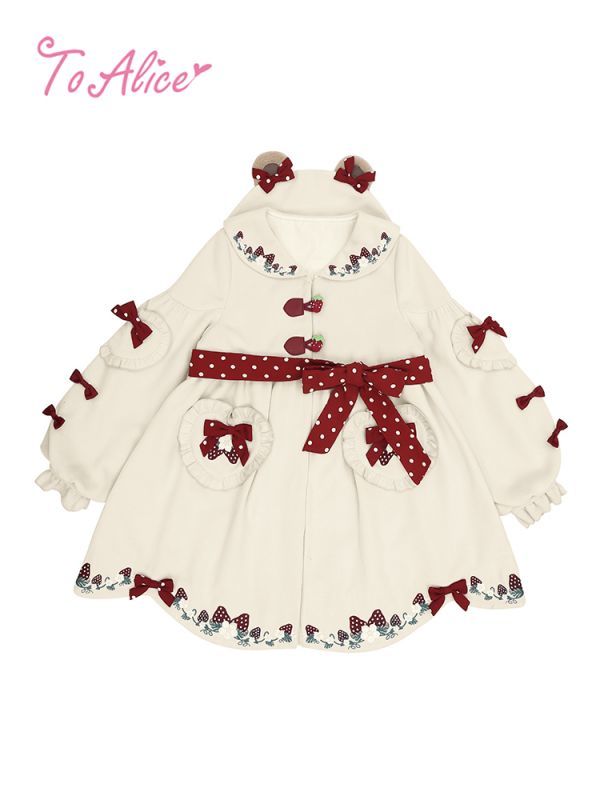 Last One To Alice C52いちごみるく くまみみコート 50 Off To Alice