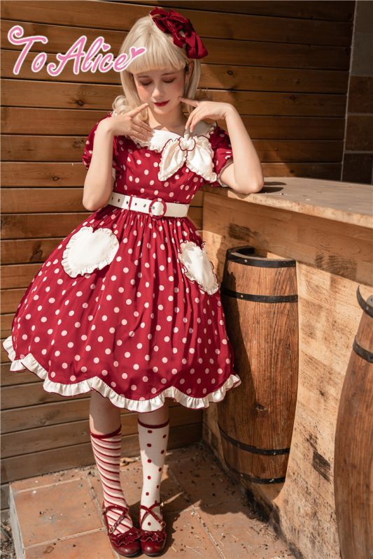 To Alice C6001レトロドットハートポケットワンピース 予約受付 To Alice