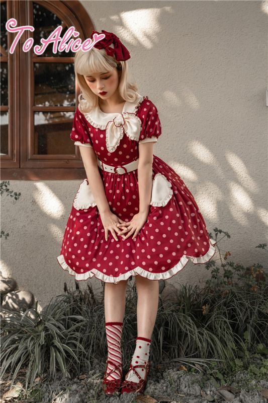 To Alice C6001レトロドットハートポケットワンピース 予約受付 To Alice