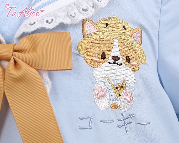 Last One To Alice C6075コーギー園児風バルーンセーラーワンピース 2buy30 Off To Alice