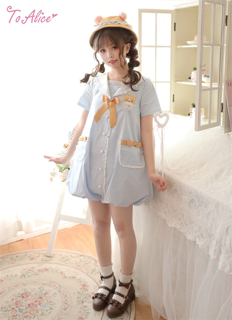 To Alice C6075コーギー園児風バルーンセーラーワンピース To Alice To Alice C6075コーギー園児風バルーンセーラーワンピース To Alice