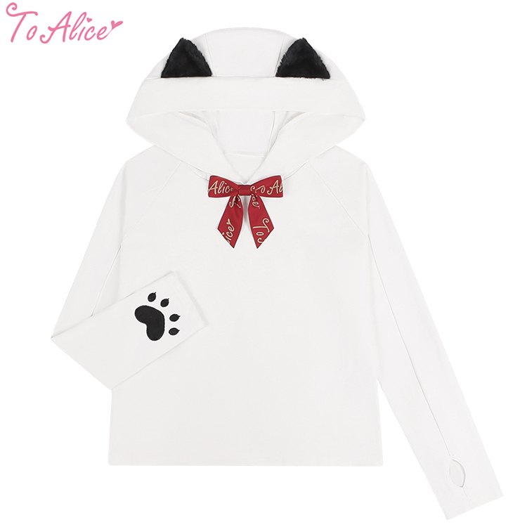 送料無料 C7680猫耳フード付きトップス 予約受付 To Alice