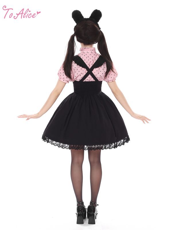 ToAlice】C7686ダブルリボンレースアップジャンパースカート - To Alice