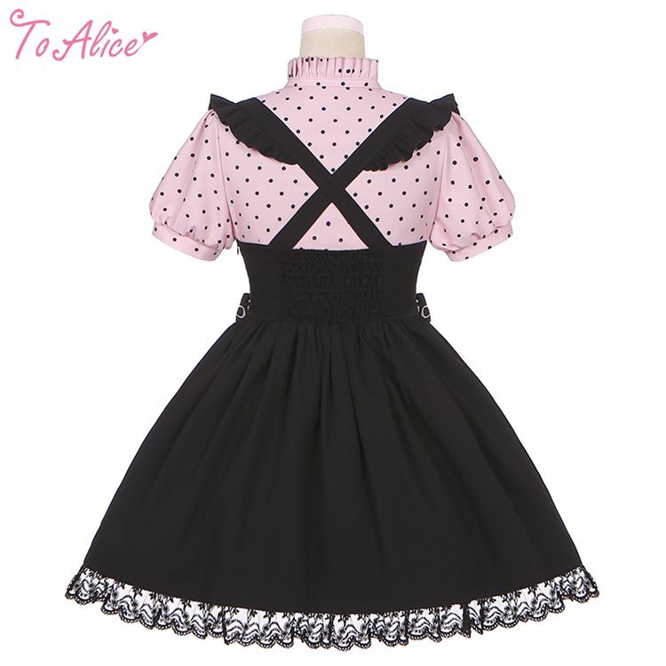 ToAlice】C7686ダブルリボンレースアップジャンパースカート - To Alice