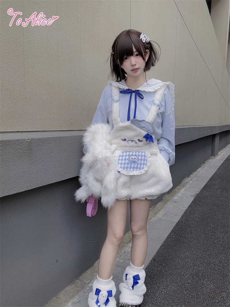 画像10: 【Last one】【ToAlice】C8626もこもこあざらしサロペットパンツ (10)