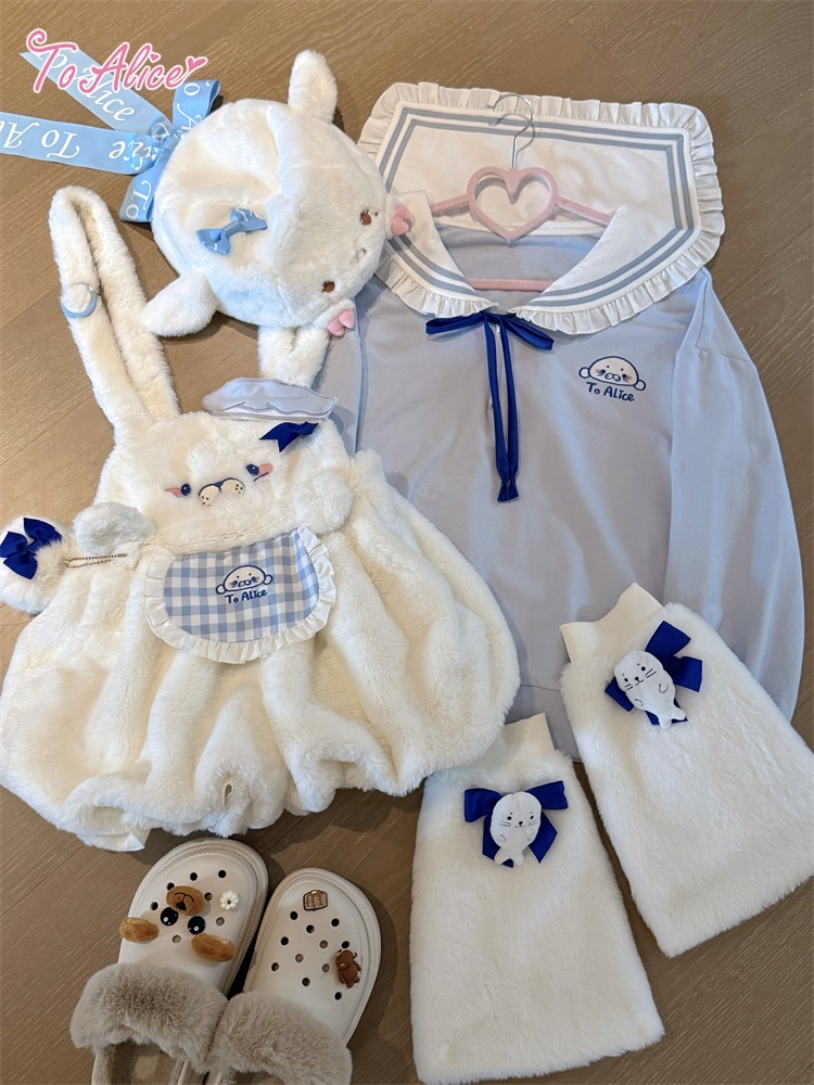 画像3: 【Last one】【ToAlice】C8626もこもこあざらしサロペットパンツ (3)