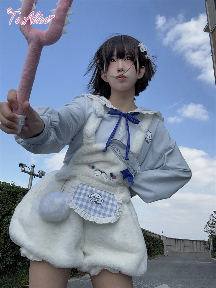 画像8: 【Last one】【ToAlice】C8626もこもこあざらしサロペットパンツ (8)
