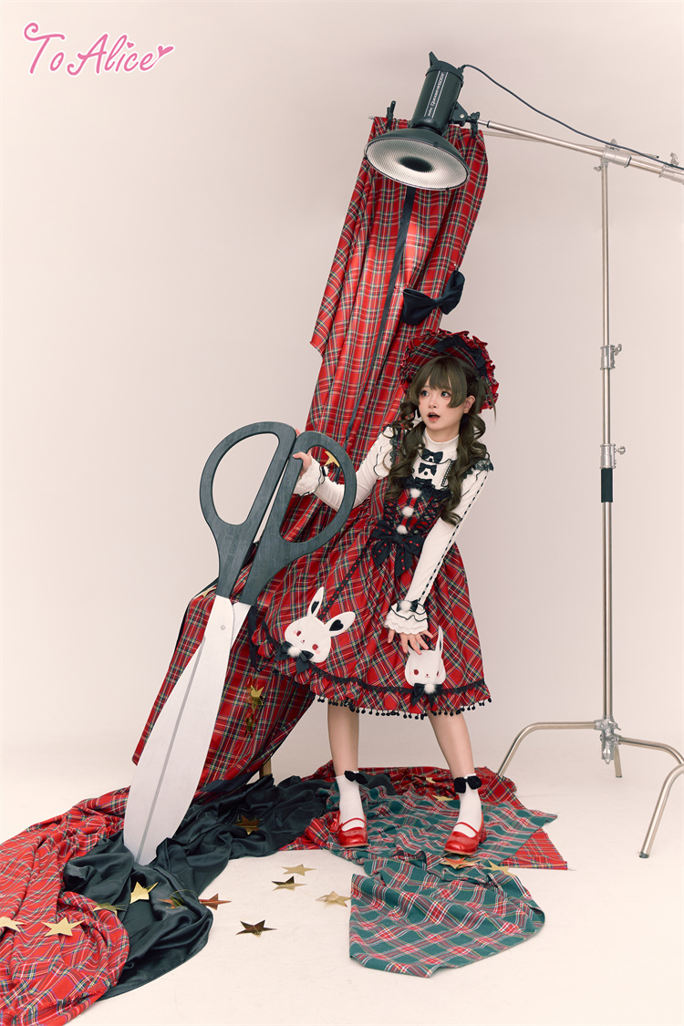 画像14: 【送料無料】L1698 うさぎ×チェックジャンパースカート《予約受付》 (14)