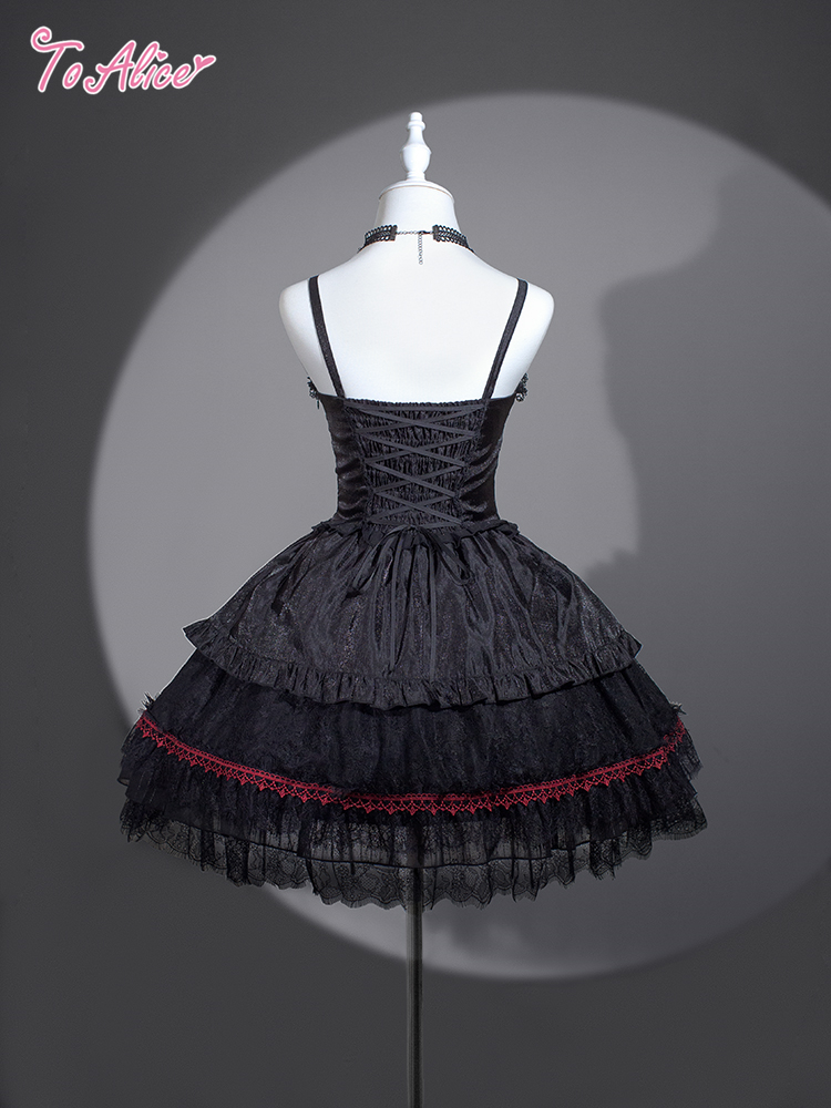 画像3: 【BlackShamrock】F178デビル×クロスコルセット風ドレス (3)