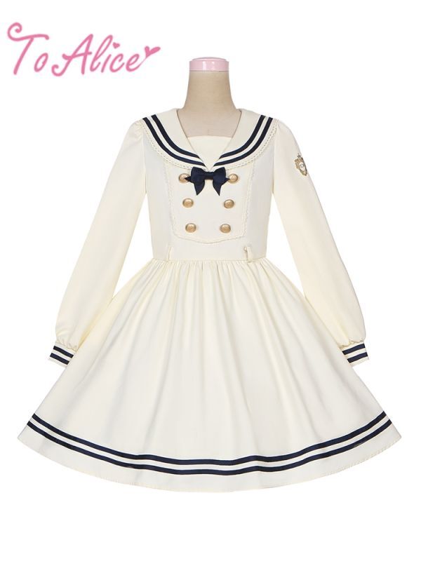 Last one】【ToAlice】L1225マリンセーラーワンピース【30％OFF】 - To 