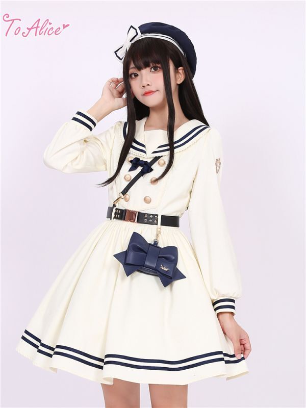 Last one】【ToAlice】L1225マリンセーラーワンピース【30％OFF】 To Alice