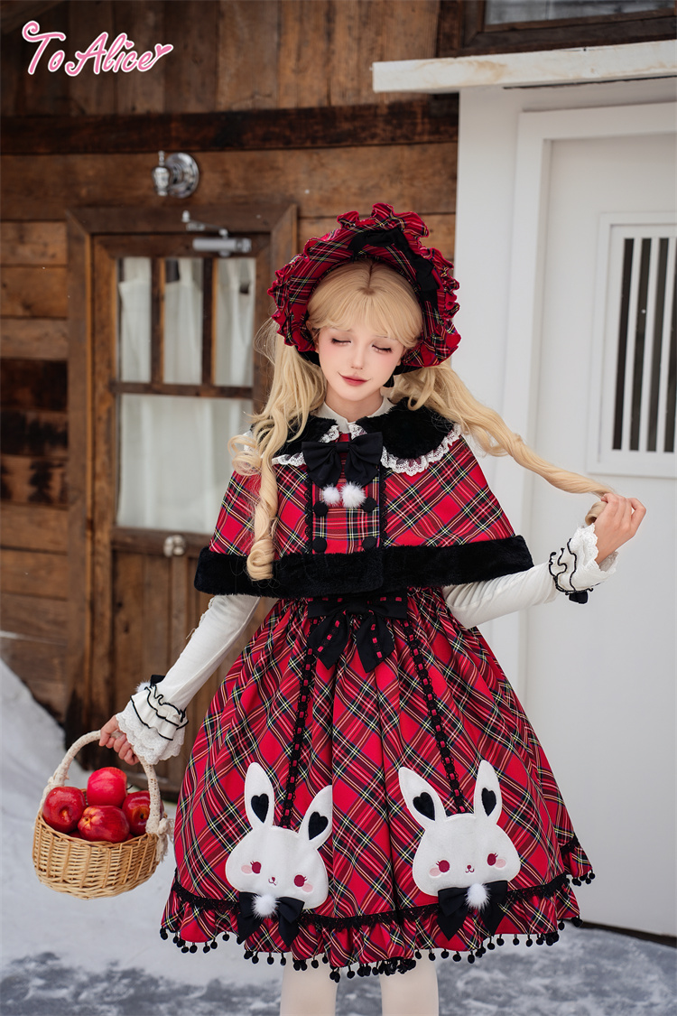 画像17: 【送料無料】L1698 うさぎ×チェックジャンパースカート《予約受付》 (17)