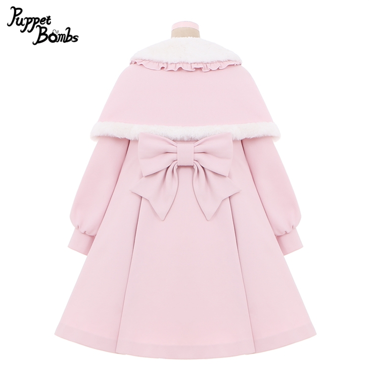 画像3: 【PuppetBombs】Q103 ケープ付きスカラップリボンコート (3)