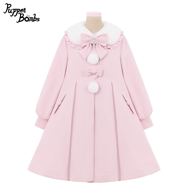 画像2: 【PuppetBombs】Q103 ケープ付きスカラップリボンコート (2)