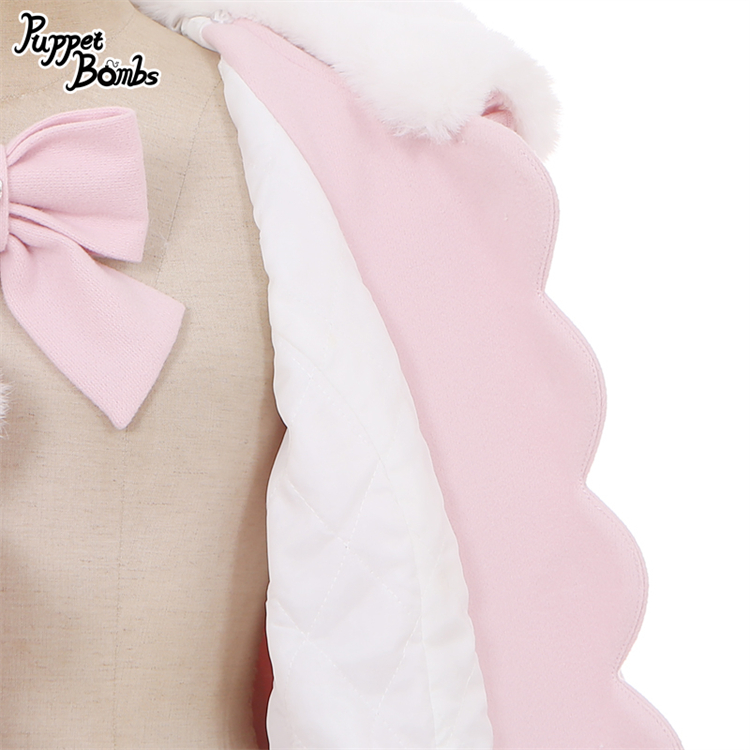 画像6: 【PuppetBombs】Q103 ケープ付きスカラップリボンコート (6)