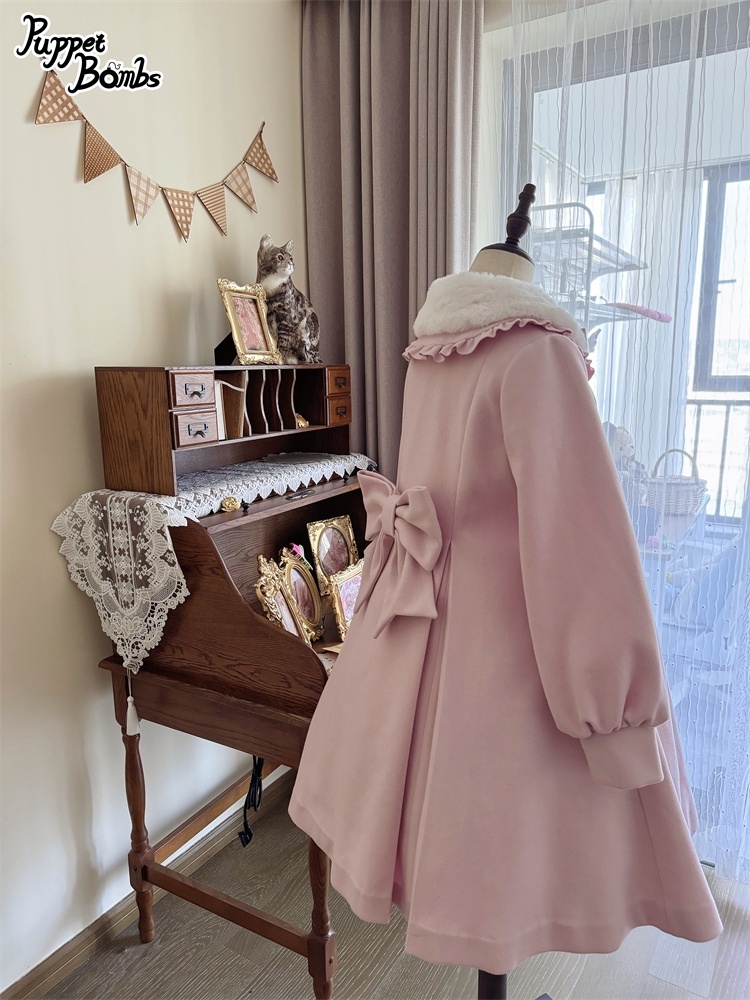 画像20: 【PuppetBombs】Q103 ケープ付きスカラップリボンコート (20)