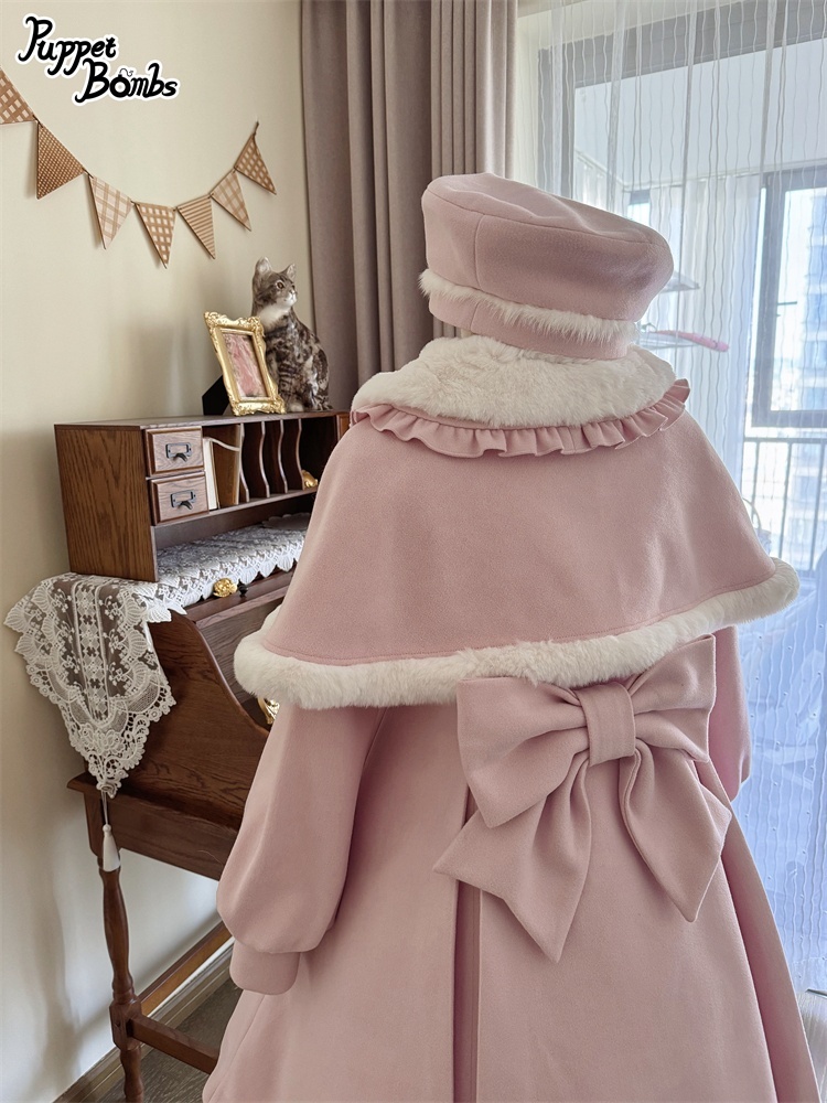 画像19: 【PuppetBombs】Q103 ケープ付きスカラップリボンコート (19)