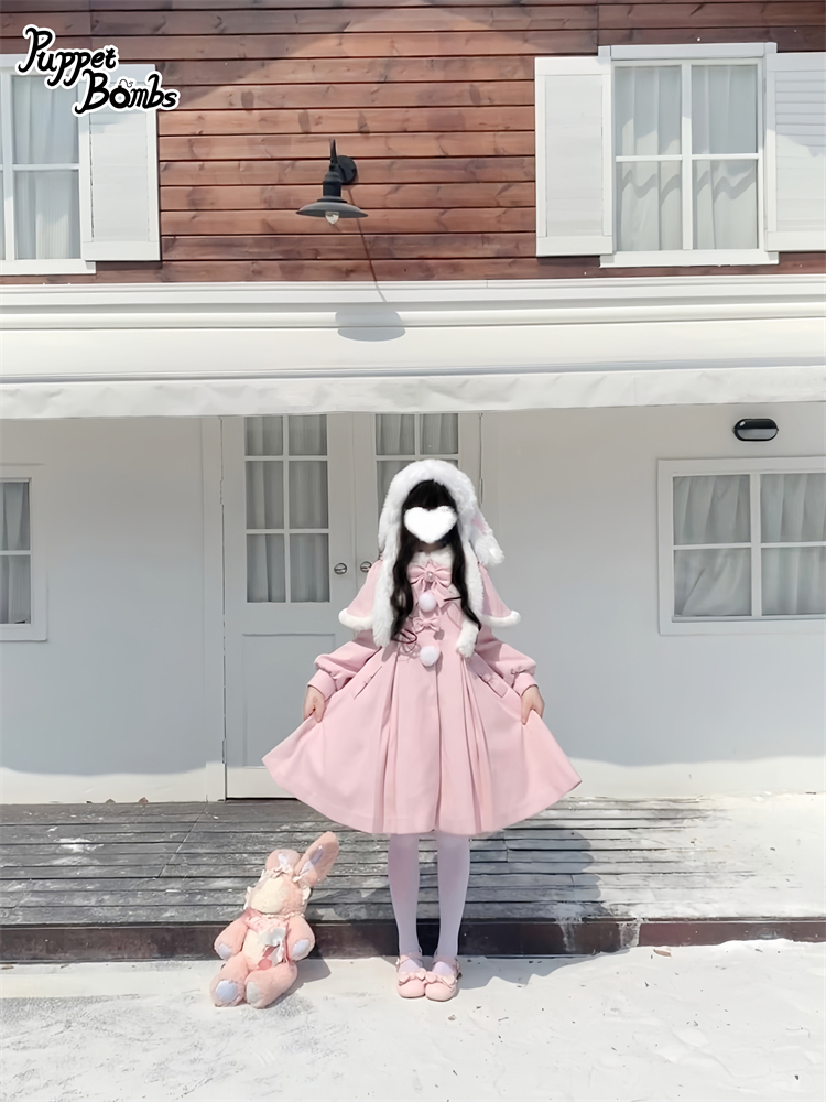 画像33: 【PuppetBombs】Q103 ケープ付きスカラップリボンコート (33)