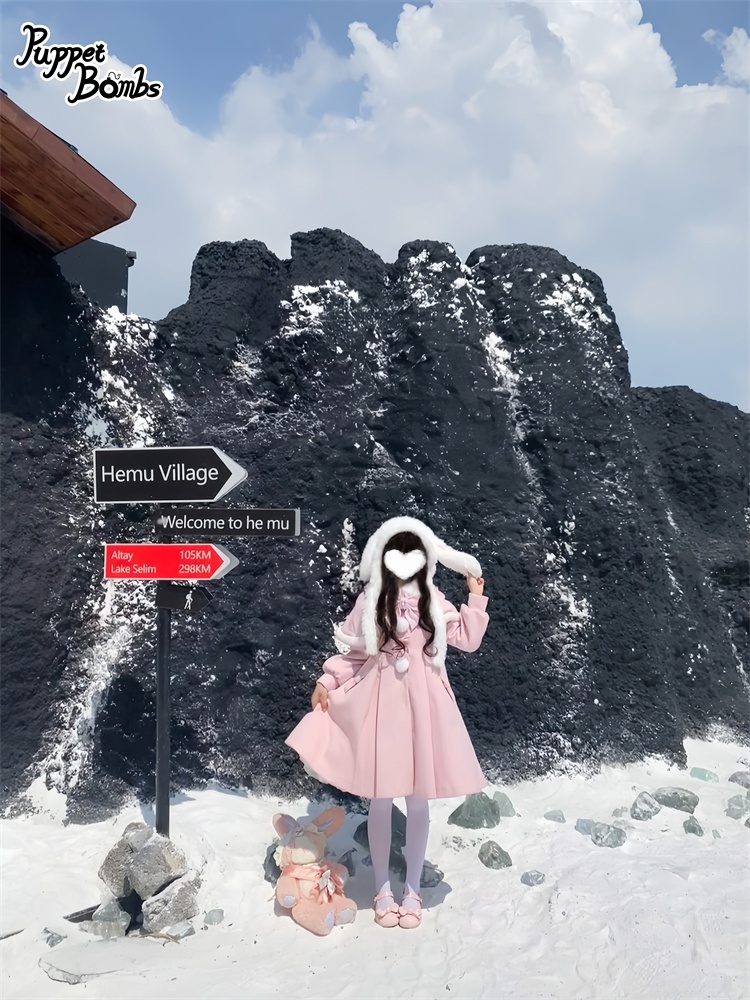 画像35: 【PuppetBombs】Q103 ケープ付きスカラップリボンコート (35)