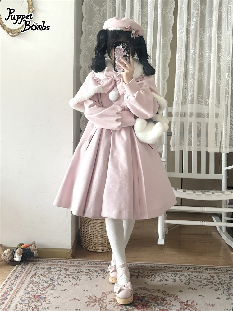 画像12: 【PuppetBombs】QS44 リボン×ファーベレー帽 (12)