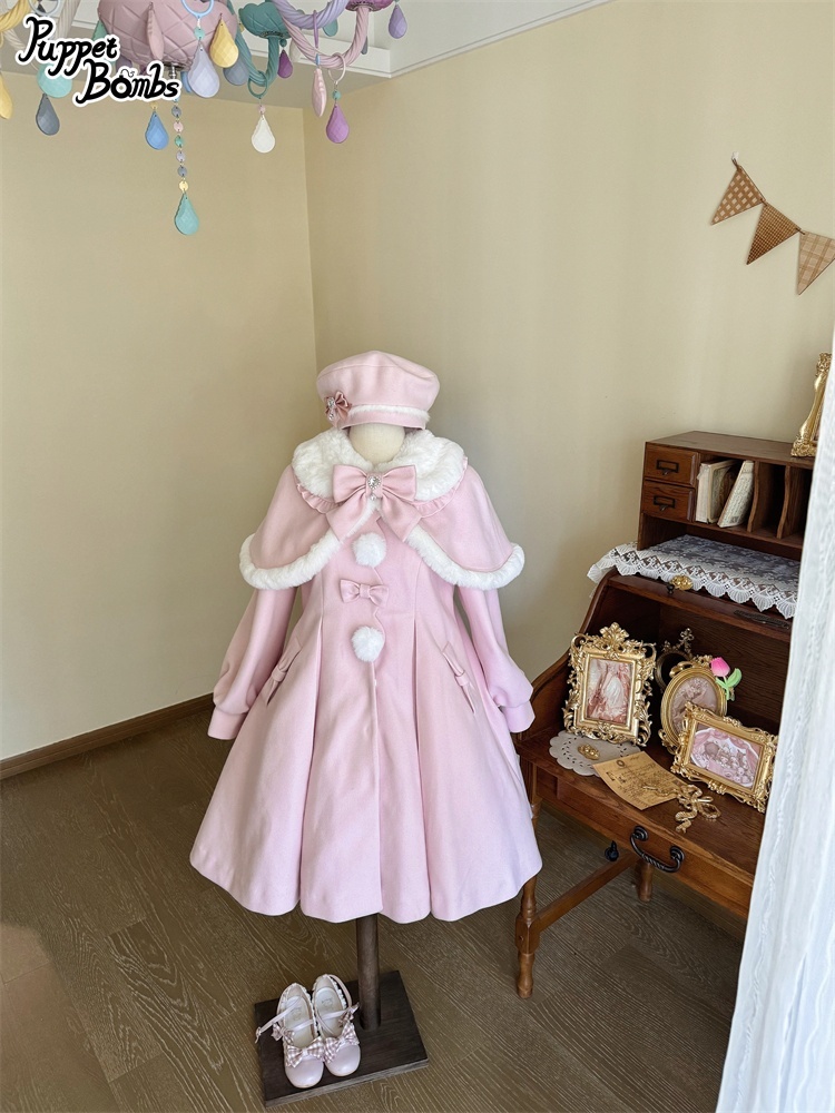 画像18: 【PuppetBombs】Q103 ケープ付きスカラップリボンコート (18)