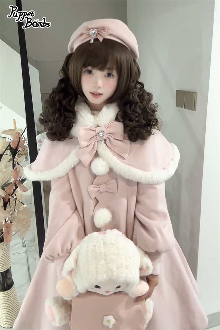 画像24: 【PuppetBombs】Q103 ケープ付きスカラップリボンコート (24)