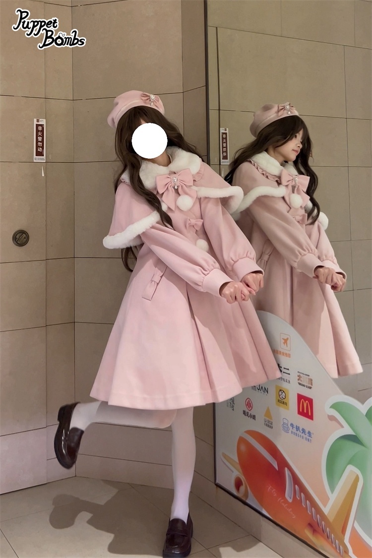 画像28: 【PuppetBombs】Q103 ケープ付きスカラップリボンコート (28)