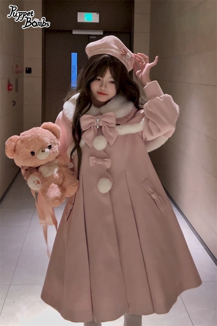 画像32: 【PuppetBombs】Q103 ケープ付きスカラップリボンコート (32)