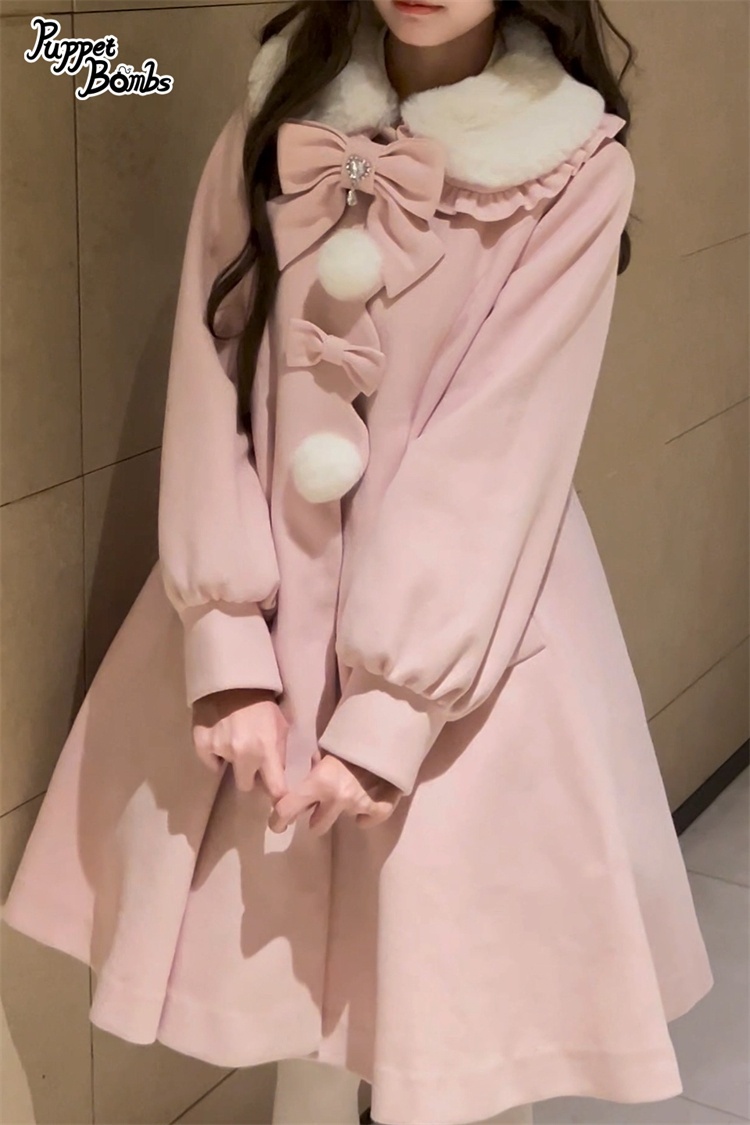 画像30: 【PuppetBombs】Q103 ケープ付きスカラップリボンコート (30)