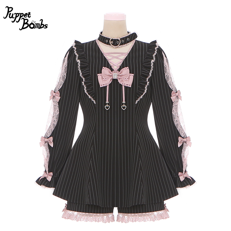 画像1: 【PuppetBombs】Q104 リボンデコセットアップ【30%OFF】 (1)