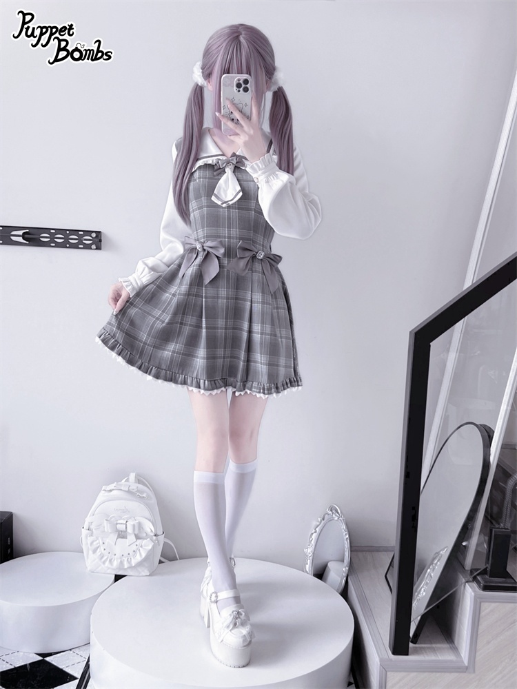 画像32: 【Last one】【PuppetBombs】Q112 探偵チェックワンピースセット (32)