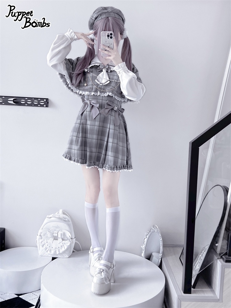 画像34: 【Last one】【PuppetBombs】Q112 探偵チェックワンピースセット (34)