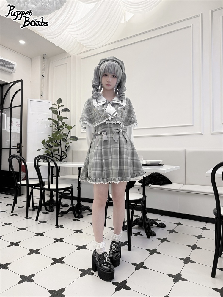 画像44: 【Last one】【PuppetBombs】Q112 探偵チェックワンピースセット (44)