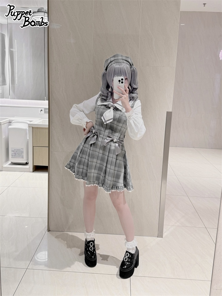 画像41: 【Last one】【PuppetBombs】Q112 探偵チェックワンピースセット (41)